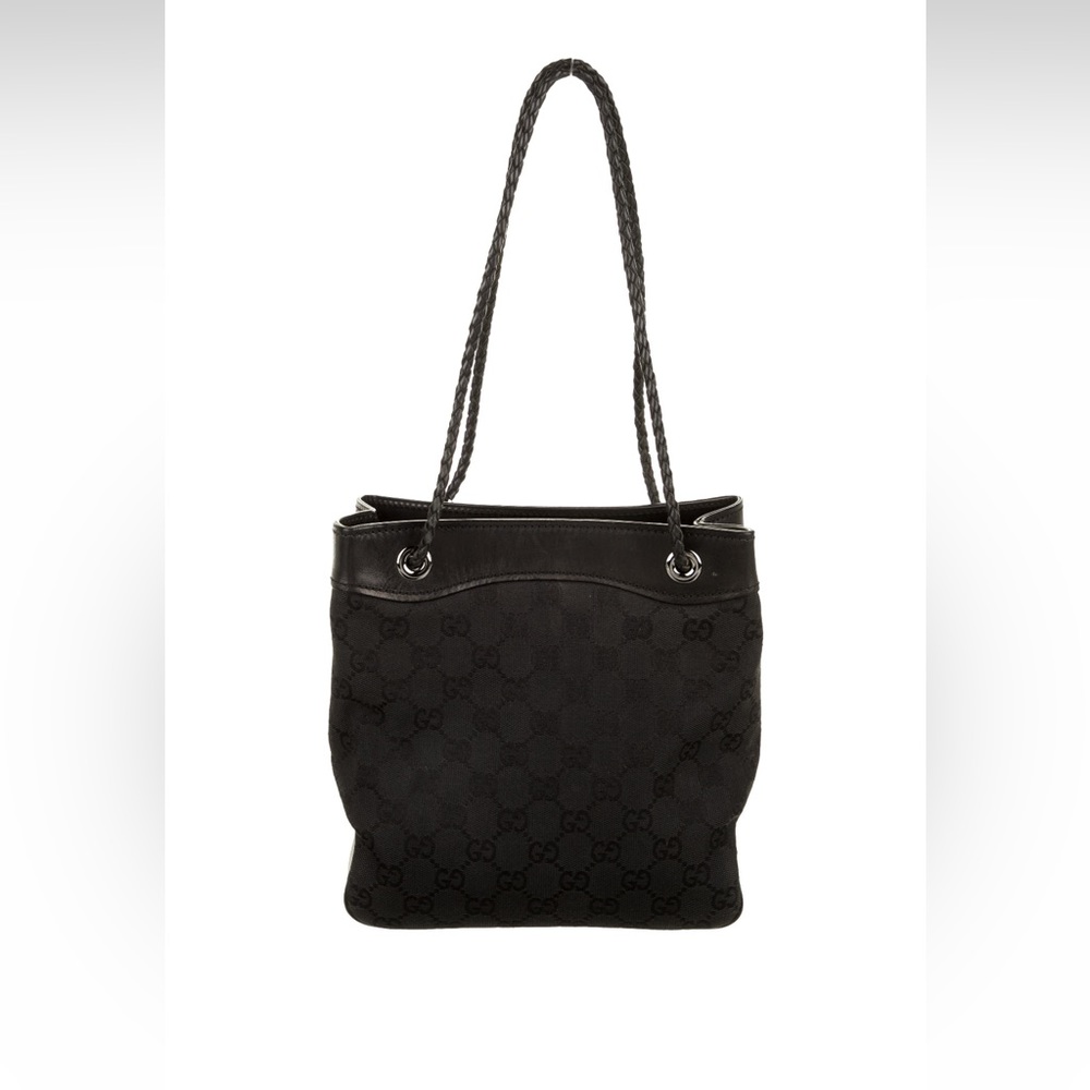 Gucci Vintage GG Gifford Canvas Small Black Tote